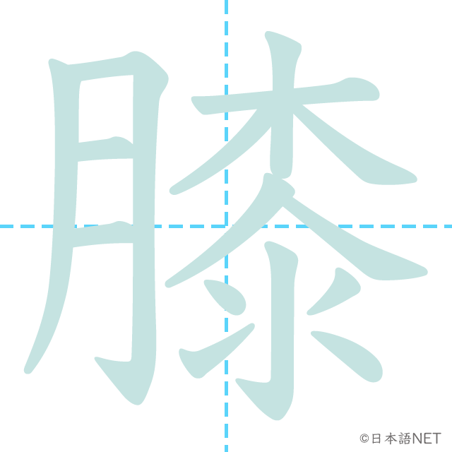 漢字「膝」の書き順