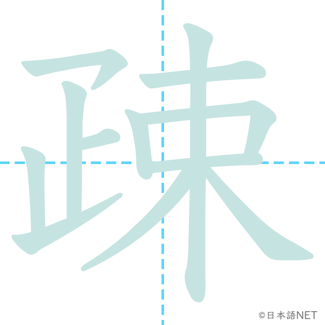 漢字「疎」の書き順