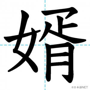 【JLPT N1漢字】「婿」の意味・読み方・書き順