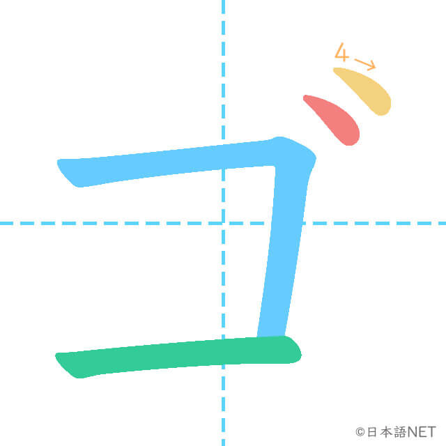 カタカナ「ゴ」の書き順 - 日本語NET