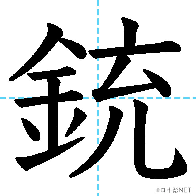 【JLPT N1漢字】「銃」の意味・読み方・書き順