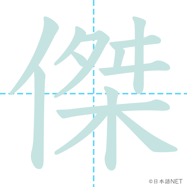 漢字「傑」の書き順